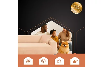 Napínací potah na sedačku 190–230 cm – Béžový samet