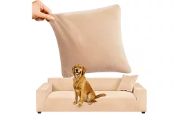 Napínací potah na sedačku 190–230 cm – Béžový samet