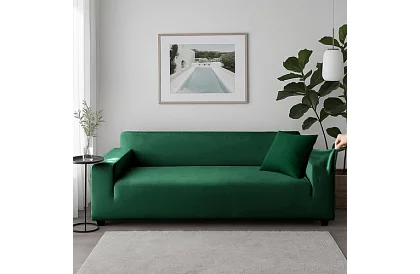 Napínací potah na sedačku 190–230 cm – Zelený samet