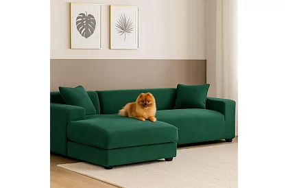 Napínací potah na sedačku 190–230 cm – Zelený samet