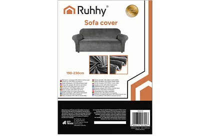 Napínací potah na sedačku 190–230 cm – Tmavě šedý samet