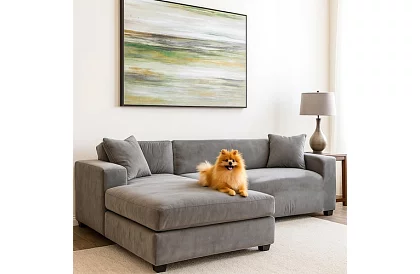 Napínací potah na sedačku 190–230 cm – Tmavě šedý samet