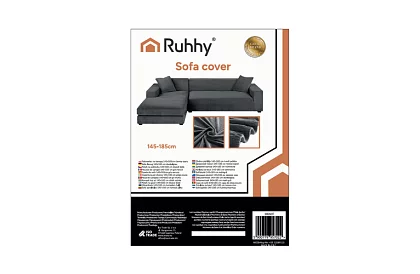 Napínací potah na sedačku 145–185 cm – tmavě šedý samet