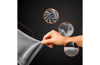 Napínací potah na sedačku 145–185 cm – tmavě šedý samet