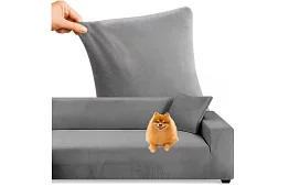 Napínací potah na sedačku 145–185 cm – tmavě šedý samet