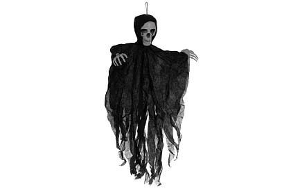 Závěsný kostlivec 70 cm - závěsna dekorace černá