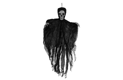 Závěsný kostlivec 70 cm - závěsna dekorace černá