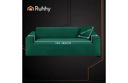 Napínací potah na sedačku 145–185 cm – Zelený samet