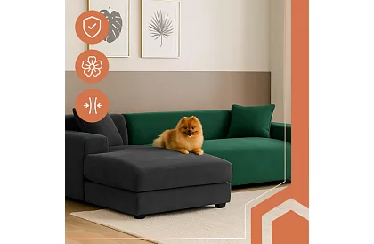 Napínací potah na sedačku 145–185 cm – Zelený samet