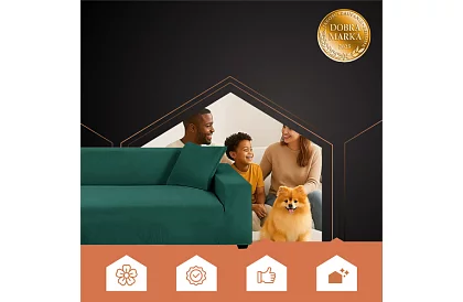 Napínací potah na sedačku 145–185 cm – Zelený samet