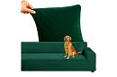 Napínací potah na sedačku 145–185 cm – Zelený samet