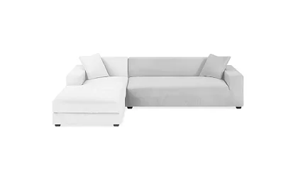 Napínací potah na sedačku 145–185 cm – Světle šedý samet