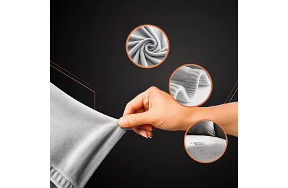 Napínací potah na sedačku 145–185 cm – Světle šedý samet