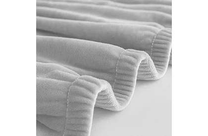 Napínací potah na sedačku 190–230 cm – Světle šedý samet