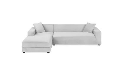 Napínací potah na sedačku 190–230 cm – Světle šedý samet