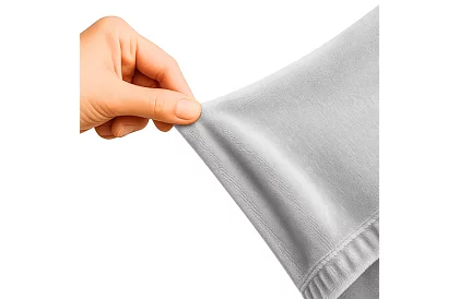 Napínací potah na sedačku 190–230 cm – Světle šedý samet