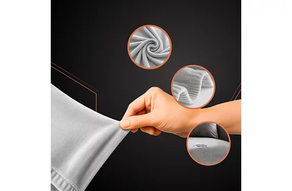 Napínací potah na sedačku 190–230 cm – Světle šedý samet