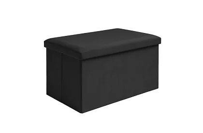 Skládací úložný taburet 60 × 30 × 30 cm – černý samet