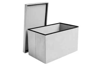 Skládací úložný taburet 60 × 30 × 30 cm – šedý samet