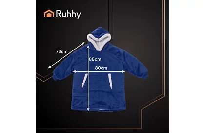 Velká oversize mikina – tmavě modrá deka