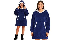 Velká oversize mikina – tmavě modrá deka