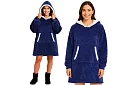 Velká oversize mikina – tmavě modrá deka