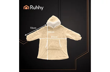 Velká oversize mikina – béžová deka