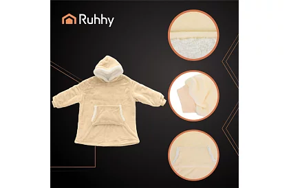 Velká oversize mikina – béžová deka