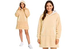 Velká oversize mikina – béžová deka