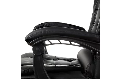 Kancelářské křeslo s výsuvnou opěrkou nohou – černé