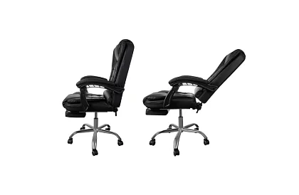 Kancelářské křeslo s výsuvnou opěrkou nohou – černé