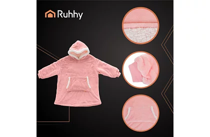 Velká oversize mikina – růžová deka