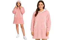 Velká oversize mikina – růžová deka