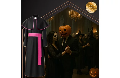 Biskupský kostým pro dospělé – sutana, plášť a liturgická šerpa