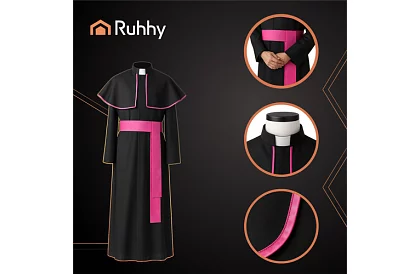 Biskupský kostým pro dospělé – sutana, plášť a liturgická šerpa
