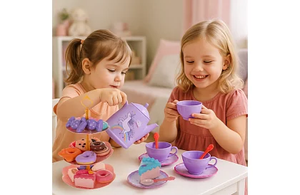 Dětská čajová souprava v kufříku s jednorožcem