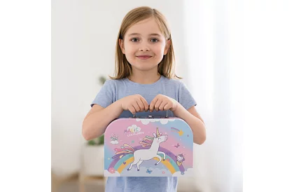 Dětská čajová souprava v kufříku s jednorožcem