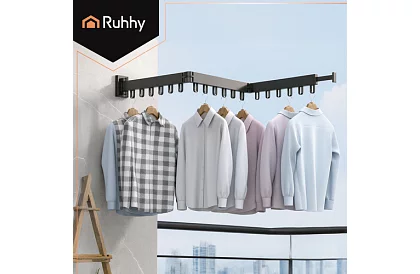 Nástěnný skládací sušák prádla – 2 v 1