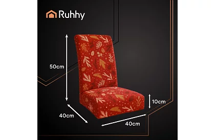 Univerzální potahy na židle se vzorem – sada 6 ks – červené