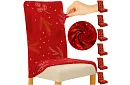 Univerzální potahy na židle se vzorem – sada 6 ks – červené