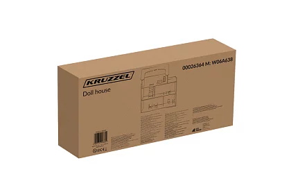 Dřevěný domeček pro panenky s LED osvětlením + nábytek a doplňky