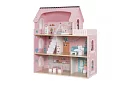 Dřevěný domeček pro panenky s LED osvětlením + nábytek a doplňky