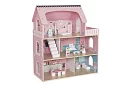 Dřevěný domeček pro panenky s LED osvětlením + nábytek a doplňky