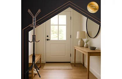 Stojanový věšák na oděvy 170 cm – černý