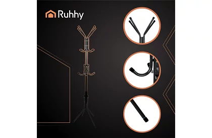 Stojanový věšák na oděvy 170 cm – černý