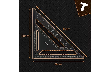 Hliníkový tesařský úhelník 30x30 cm - tesařské pravítko