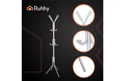 Stojanový věšák na oděvy 170 cm – bílý