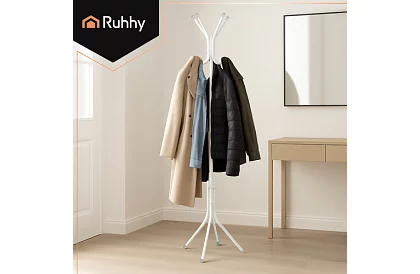 Stojanový věšák na oděvy 170 cm – bílý
