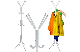 Stojanový věšák na oděvy 170 cm – bílý