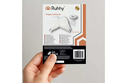 Bílá andělská křídla 2 kusy – 50 x 35 cm + svatozář